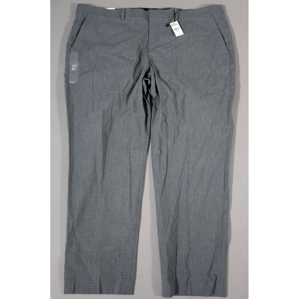 Express Dress Pants Mens 42x30 Grey Slim Fit Stretch Micro Pattern 03073398